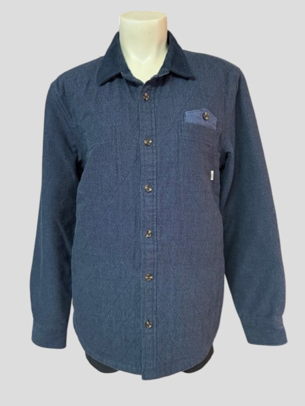 Vans Navy Quilted Button-Up Shirt Jacket (Overshirt) Shacket Unisex